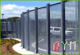 Wire mesh security fence